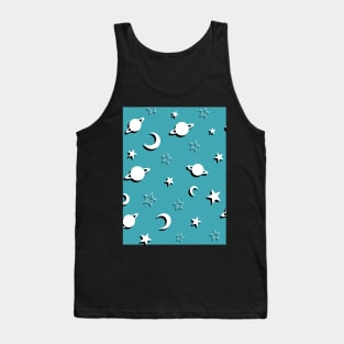 Space Planets, Stars and Moons Scene Tank Top